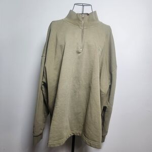 BP + Wildfang Really Real Half Zip Sweatshirt Olive Green Oversized 3X Streetwea